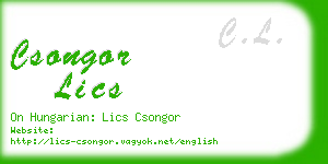 csongor lics business card